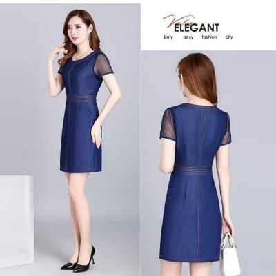 ĐẦM JEAN BODY TAY PHỐI VOAN LƯỚI - NJ138